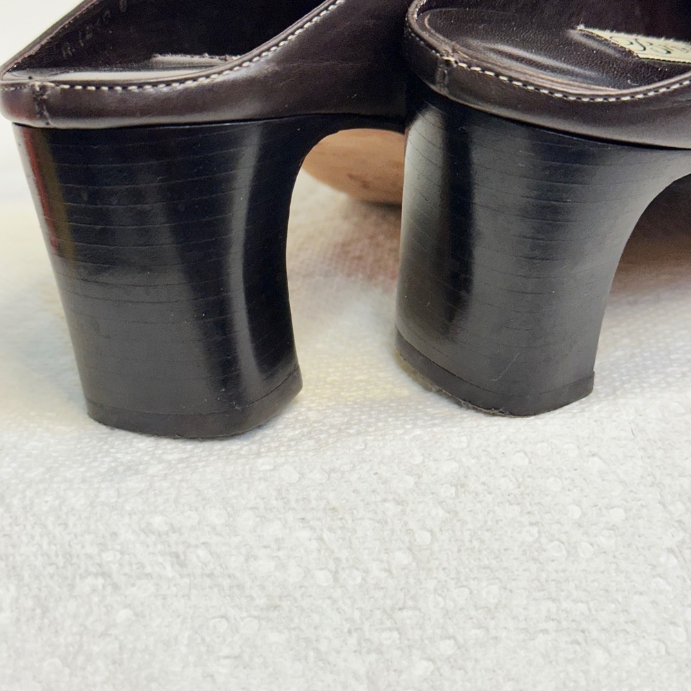 Brighton Tiana Mules Women 8.5M Brown Croc Embossed Buckle Heel Excellent - Picture 4 of 10